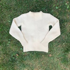 100% Wool Sweater XXS XS Womens Ivory Cream Vintage